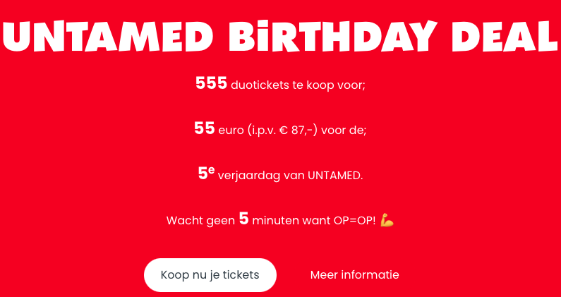 Walibi UNTAMED Birthday Deal